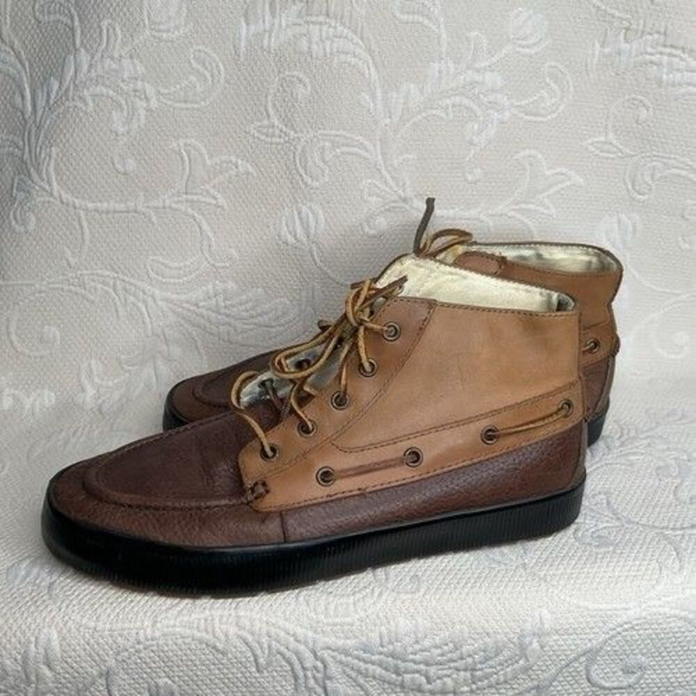 Polo Ralph Lauren Delmont Brown Leather Lace Up Boots Men Size 10.5D - Picture 8 of 10